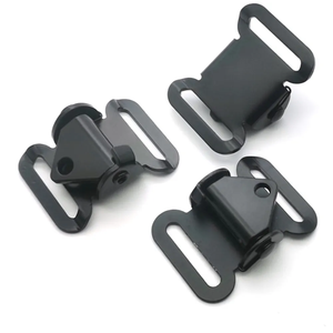 Fibbia a camma a molla in acciaio 50x38mm per regolazione rapida, fibbia scorrevole tattica per cinghie, per il collegamento di borse e tracolle - Product Image 1
