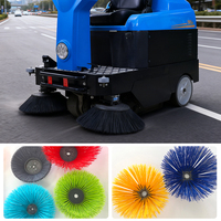 Balai de nettoyage de rue à poils en PP de couleurs personnalisées, brosse dure pour nettoyeur électrique, brosse avant, brosse latérale, nettoyage de la construction, neuf et d'occasion