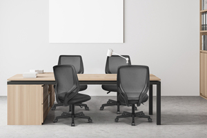 Cadeira giratória executiva com malha de <span class=keywords><strong>nylon</strong></span> Design minimalista e braços Cadeira giratória baixo preço - Product Image 3