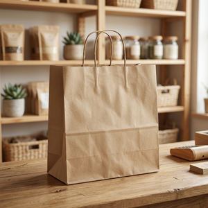 Custom Logo High Quality Kraft <b>Paper</b> <b>Bags</b> for Craft Gift & Shopping-Disposable Classic Style 90 GSM - Product Image 5