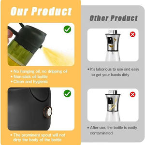 Dispenser Spray <span class=keywords><strong>Olio</strong></span> 2-in-1 Ecologico <span class=keywords><strong>per</strong></span> Alimenti da 470ml, Bottiglia in Vetro <span class=keywords><strong>per</strong></span> Cucina, <span class=keywords><strong>Friggitrice</strong></span> <span class=keywords><strong>ad</strong></span> <span class=keywords><strong>Aria</strong></span>, Insalate, Frittura e BBQ - Product Image 6