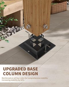 Pergola ngoài trời với tán có thể thu vào nâng cấp Nhôm hạt gỗ kim loại Patio pergola cho sàn sân sau hiện đại - Product Image 5