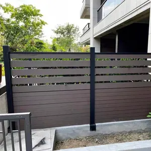 Enrejados y puertas de vallas para exteriores, pantallas de privacidad compuestas personalizadas para edificios de jardín, panel de valla wpc, detección de pared