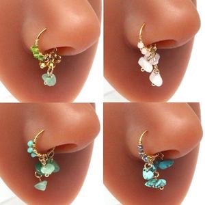 Gaby-anillos de acero inoxidable para la <span class=keywords><strong>nariz</strong></span>, joyería para el cuerpo, varios colores, piedra natural - Product Image 2