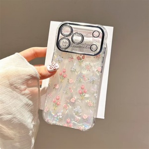 Flower IMD Tpu Glitter Mobile Phone Case <b>for</b> iPhone 17 Air Pro Max Lens <b>Camera</b> Glass Electroplated <b>PC</b> TPU Back Cover - Product Image 3