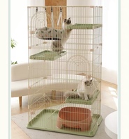 Vente en gros de cages à poules en acier inoxydable, enclos pour lapins, grande cage en métal pour chats d'extérieur, cage à chats à trois étages
