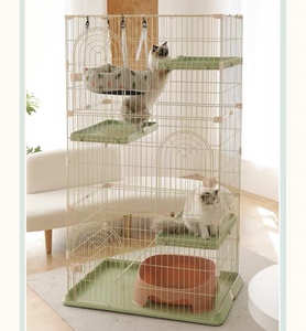 Groothandel Roestvrij Kippenhok Konijn Kinderbox Grote <span class=keywords><strong>Diy</strong></span> Kat <span class=keywords><strong>Outdoor</strong></span> Metalen Kooi Behuizing Drie Gelaagde Pet Kat Kooi