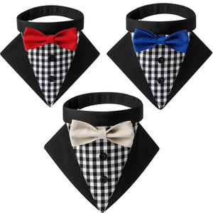 Nueva ropa a cuadros traje guapo perro Saliva boda mascota triángulo bufanda - Product Image 1