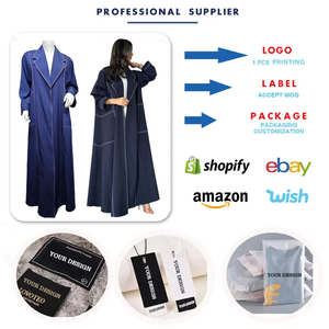 123 alta qualità <span class=keywords><strong>Aya</strong></span> donna abito musulmano imitazione Denim abiti medio oriente Dubai abiti lunghi donna Casual Cardigan - Product Image 4
