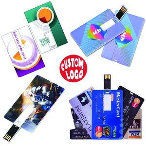 الترويجية هدية محرك USB بشعار مخصص فلاش القرص كامل لون الطباعة شعبية عالية السرعة بطاقة على شكل USB فلاش محركات ID بطاقة