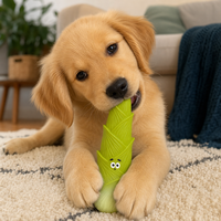 Jouet à mâcher pour chien en latex, naturel, non toxique, pour le nettoyage des dents, écologique, résistant aux morsures, jouet interactif pour molaires, motif végétal