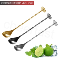 Cuillère à mélanger de Cocktail, ustensile à motif en spirale en acier inoxydable, cuillère à mélanger de Cocktail en métal or cuillère à remuer de 27.5Cm 1 pièce