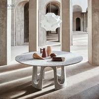 Modernes Esstisch set Elegantes chinesisches Luxus design Schlanke Metall basis Home Villa Hospital Verwendung mit Marmor holz materialien