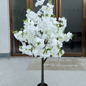 Árbol de Flores de Cerezo de Seda Blanca de Alta Simulación al por Mayor en Maceta, Árbol de los Deseos para Interiores, Jardín, Oficina, Fiesta, Boda, Hotel - Product Image 2