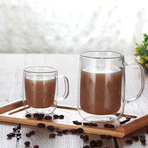 Taza de Café de Vidrio de Borosilicato Alto Personalizada de Fábrica, Taza de Vidrio de Doble Pared Aislada con Asa para el Hogar, la Oficina y Regalos - Product Image 5