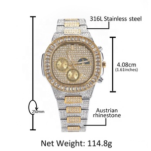 Hot Sale Women Accessories Crystal Rhinestone Diamond <strong>Rose</strong> <strong>Gold</strong> <strong>Watch</strong> Bling Bling Jewelry Necklace Bracelet <strong>Set</strong> - Product Image 3