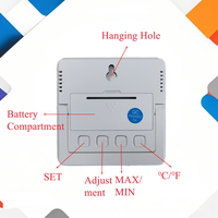 Thermomètre Hygromètre Numérique d'Intérieur Haute Précision avec Horloge, Support OEM/ODM, Matériau Plastique pour le Confort Domestique et les Tests