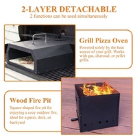Horno de Pizza Portátil de Leña Multifuncional de Metal Moderno de Primera Calidad y Parrilla para Exteriores con Brasero