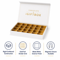 Boîte cadeau en papier personnalisée de luxe avec estampage à chaud doré, pour bonbons, chocolats, truffes, dattes, confiseries et baklava, avec insert.