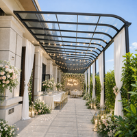 Pergola de mariage pour cérémonie en extérieur, abri événementiel, toit en aluminium et polycarbonate, grande portée, résistant aux intempéries, OEM