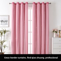 Rideaux Transfrontaliers Personnalisés en Dentelle de Polyester Double Couche Voilée avec Œillets, à Ouverture Bipartite Gauche/Droite
