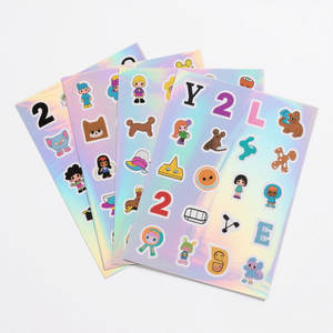 A5 A6 Impresión a todo color Hoja de pegatinas de vinilo impermeable Logotipo personalizado Hoja de pegatinas de corte de beso Etiqueta de PVC de vinilo blanco personalizado - Product Image 1