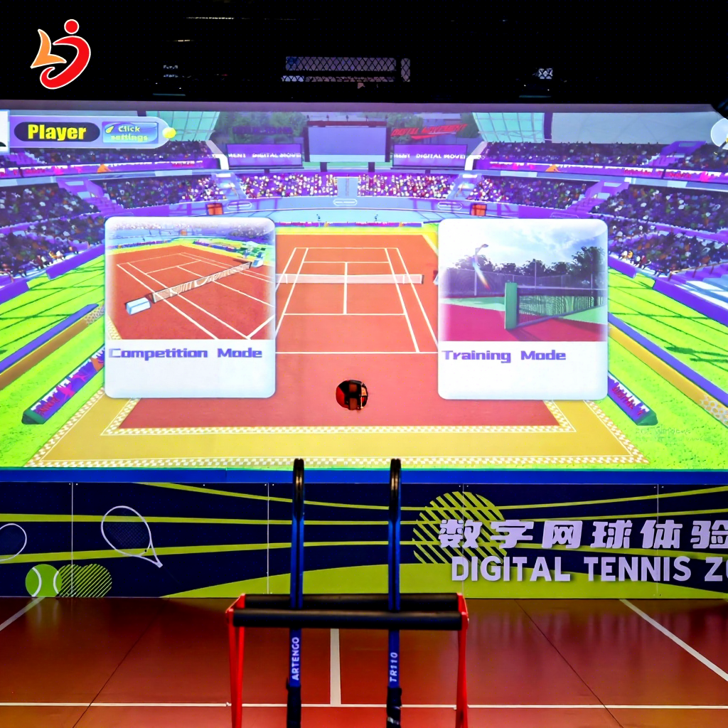 Tennis Training Machine with AR Interactive Projection for Kids and Adults-Durable & Eco-friendly Metal Construction