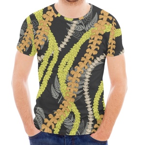 Daily Wear Print on Demand Mokihana <b>Lei</b> Craft Men's Casual Top Exclusive Customization Close-Fitting Comfortable Elastic T-Shirt - Product Image 3