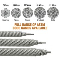 Kabel Kawat Baja Berlapis Aluminium Anti-Korosi Merek Wolf ACSR-Rabbit untuk Tegangan Tinggi -40 ℃ ~100 ℃