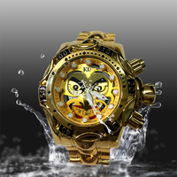Montre chronographe pour homme à grand cadran, revêtement en or IPG, acier inoxydable 18K, logo personnalisé, montre de sport de luxe