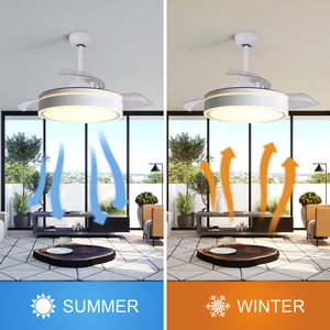 Ventilateur de plafond nordique caché moderne à 4 pales ABS rétractables pour éclairage de salon - Product Image 3