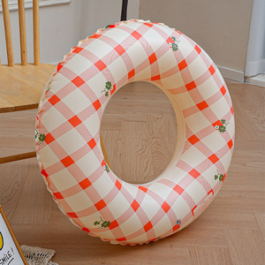 Tanyozhe Inflatable Swimming Ring Checkered Floral Design For Children And Adults Double Airbag Float Water Sport Equipment - Product Image 4