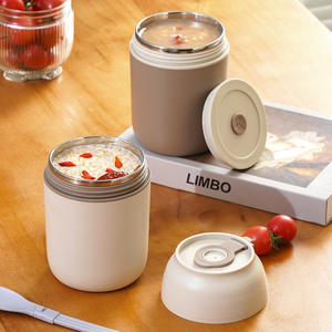 304 Stainless Steel Thermal Food Jar 500Ml <b>Leak</b> Proof <b>Sealed</b> Lid Portable Lunch Box <b>For</b> Office Workers Students Adults - Product Image 3