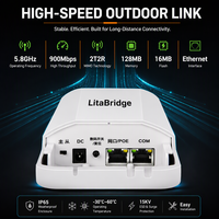 Antena de 5.8G 900Mbps 14dBi para Exteriores, Puente Digital Inalámbrico WIFI CPE de Largo Alcance 5KM