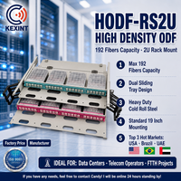 KEXINT 2U Panneau de brassage fibre optique haute densité 192 fibres MPO MTP, ODF coulissant pour montage en rack avec 8 cassettes MPO