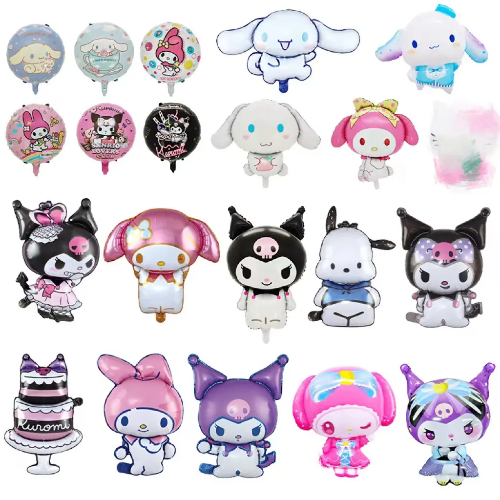 ใหม่มาถึง 2024 Fantasy Magic Kawaii Kuromi MelodyของฉันPom PomพูรินCinnamorollฟอยล์บอลลูนฮีเลียมสําหรับเด็กBii