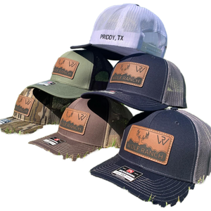 Gorra Trucker Richardson 112 de 6 Paneles con Bordado de Logotipo Personalizado <span class=keywords><strong>para</strong></span> Hombre, con Parche de Cuero de Camuflaje y Parte Trasera de Malla - Product Image 1