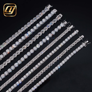 Collier Chaîne Tennis Classique en Argent S925 Plaqué Rhodium avec Moissanite Taille Ronde Brillante, Plusieurs Tailles Disponibles pour Femme, Expédition Rapide, Prêt à Expédier - Product Image 2