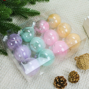 Nouvelles <span class=keywords><strong>Boules</strong></span> de Noël Transparentes en PET 6cm 12pcs Ornements Creux à Suspendre pour Mariage et <span class=keywords><strong>Maternelle</strong></span> - Product Image 1