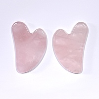 Outil de massage facial revitalisant pour la peau, en quartz rose, en forme de cœur, pour le visage, Guasha