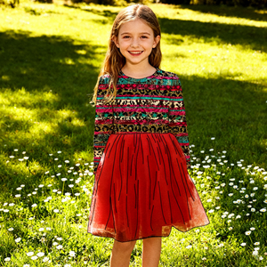 Vestido de Tul de Dos Capas con Mangas Largas para Niñas, Precio al por Mayor OEM/ODM, Patrones Personalizados, Vestido de Fiesta de Tul para Bebés y Niños Pequeños, Vestido de Otoño para Cumpleaños - Product Image 3