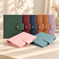 Carnet de budget Hongbo personnalisé en cuir souple A5 couleur 2K avec anneaux dorés rose de 35 mm, idéal comme agenda avec 6 anneaux spirales dorés rose