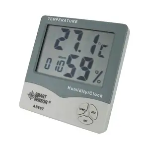جهاز قياس رقمي لرطوبة البيئة ومقياس درجة الحرارة وجهاز فحص الطقس W/ التقويم ومنبه الساعة