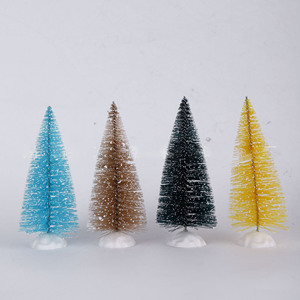 Piccolo albero di natale fai da te albero di pino Mini spazzola per bottiglia di Sisal albero di natale Santa Snow Frost Village House - Product Image 6