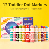 Stylo à points effaçable lavable pour bébé, stylo à aquarelle lavable pour enfants de maternelle, ensemble de marqueurs artistiques