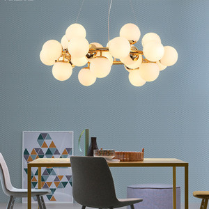 JYLIGHTING Lampadario Moderno in Vetro Bianco a Forma di Globo, <span class=keywords><strong>Lampada</strong></span> a Sospensione per Soggiorno, Sala da Pranzo, Negozio, 110-240V - Product Image 4