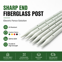 Poteaux en PRV pré-perforés pour clôture avec trous, poteaux de clôture en fibre de verre isolés pour clôtures électriques et élevage de bétail