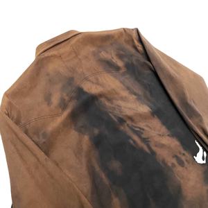 Camisa de Diseño Vintage Personalizada, Manga Larga, Holgada, Lisa, de Gamuza de Alta Calidad, Lavado Desgastado, Corte Cuadrado, con Botones - Product Image 5