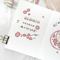Couverture A5 en Faux cuir souple, Logo personnalisé, joli, lilas, fleurs, Sublimation, papier, Notebook avec bordure Holo