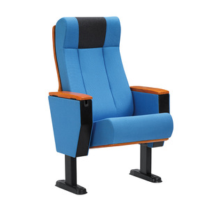 Silla de Auditorio Masao con Estructura Metálica Azul y Asiento Fijo, Mobiliario para Teatro - Product Image 3